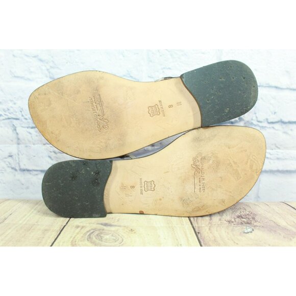 Donald J Pliner Gold Leather Slip-on Slingback Casual Italy Sandals Size 8 M - Picture 9 of 9